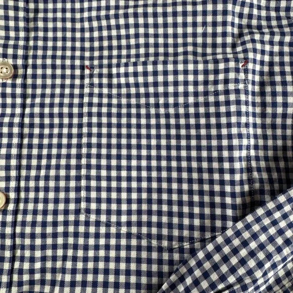 T.M. Lewin‎ Dress Shirt Blue Long Sleeve Button Up Men Size Large Check Pocket - Picture 3 of 7